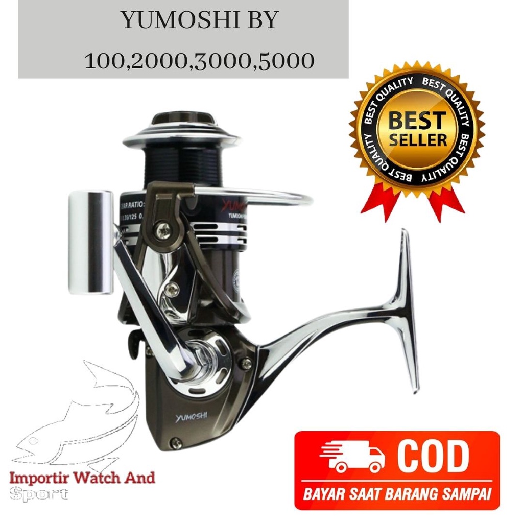 Riil YUMOSHI  Reel Pancing Spinning 12+1 Ball Bearing real pancing aluminium  riil pancing murah bis