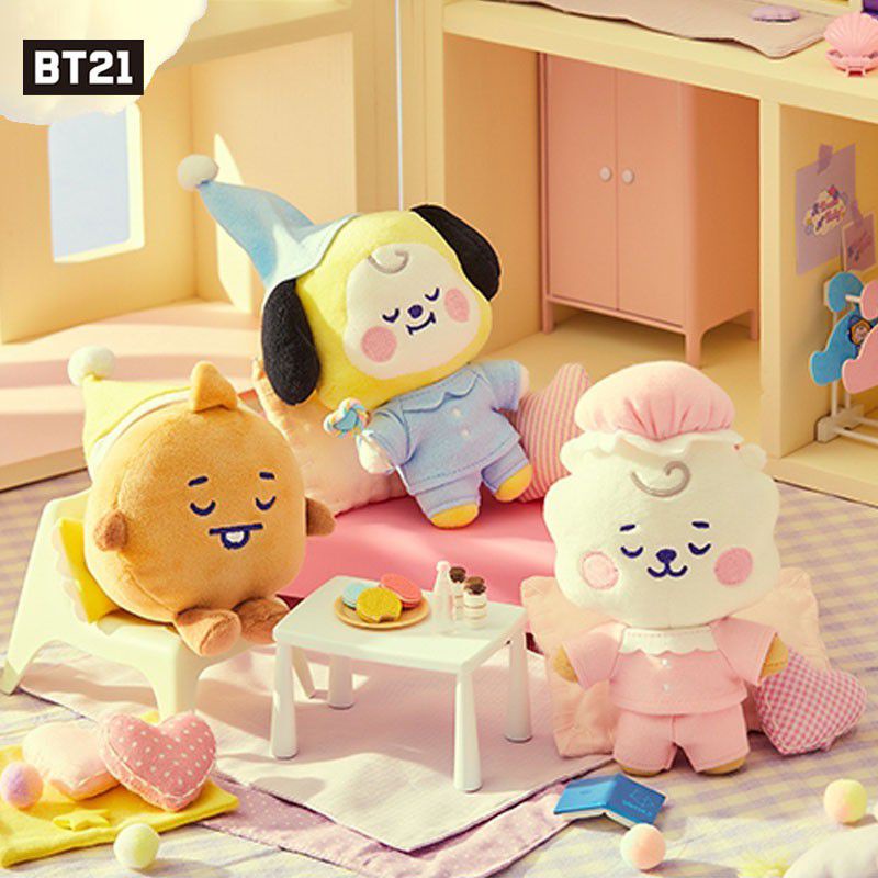 Kpop Bt21 Boneka Mewah Mainan Lucu Lembut Bantal Gantungan Kunci Key Ring Charm Liontin