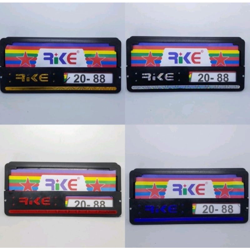 Dudukan plat nomor motor Rike list warna