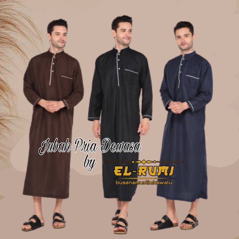 Jubah Pria / Gamis Pria / Jubah Gamis Pria Tangan Panjang Termurah by EL-Rumi Tasikmalaya
