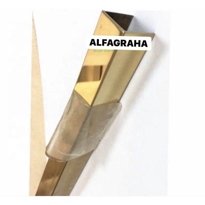 LIST U MIRROR GOLD UKURAN X 3.050MM STAINLESS