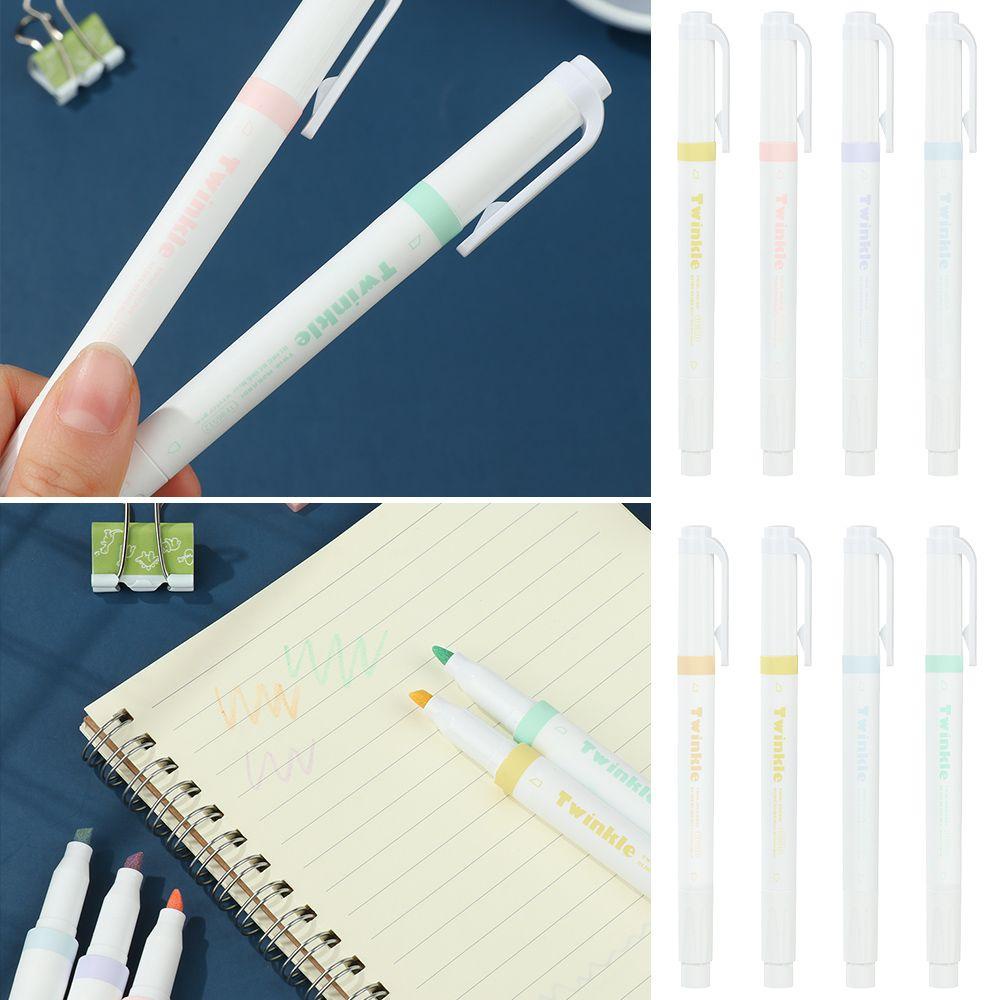 Nanas 4PCS /Set Stabilo Warna Logam Akun Tangan Fluorescent Watercolor Key Marking Pen