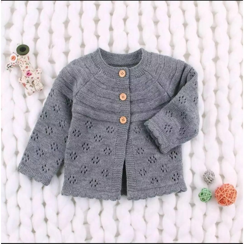 ZAHRA Cardigan Baju Anak Perempuan rajut halus premium ANABELLE Kids Cardy | Umur 1-4 Tahun