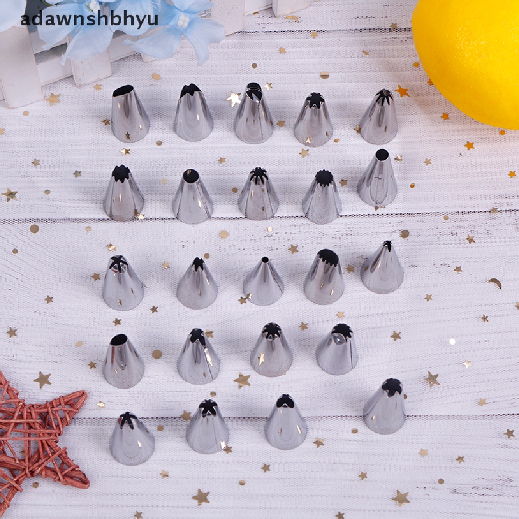 Adawnshbhyu 24/36 /48 Pcs Stainless Steel Icing Piping Nozzle Tools Set Kotak Dekorasi Kue