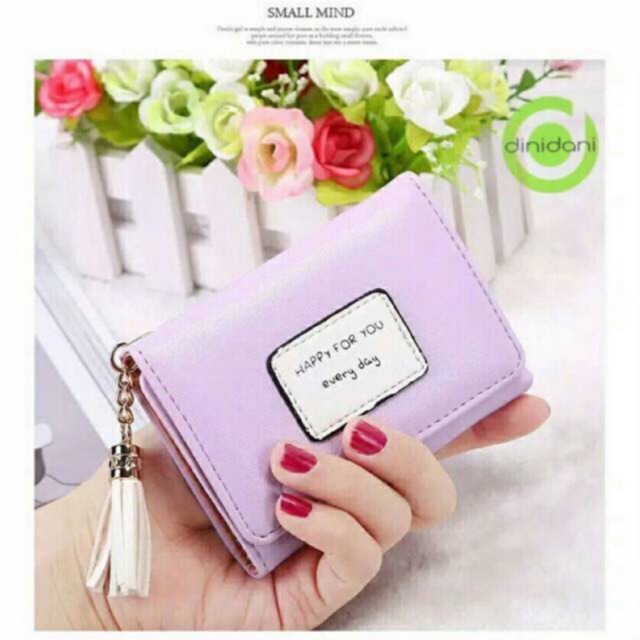 Dompet Kecil mini wanita Lipat Sleting Seleting Kartu Simple Murah Korea Fashion