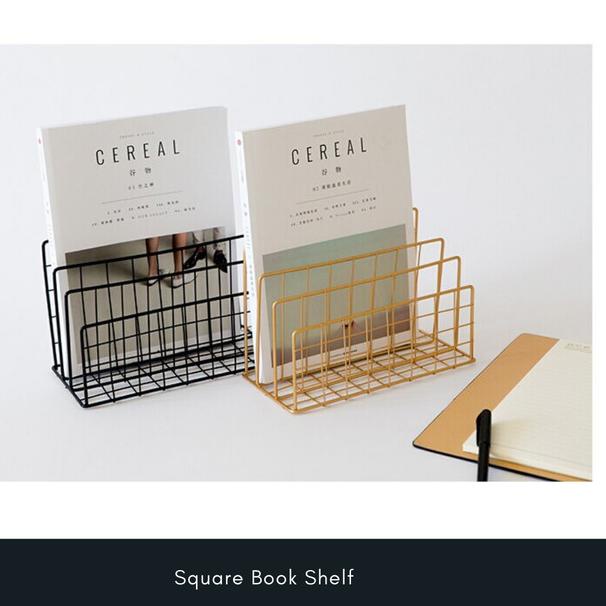 

♪ Penyangga / tempat Buku Minimalis - Square Shelf Book - Putih ➣