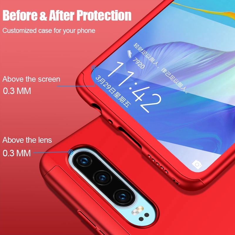 Casing Full Cover 360 Derajat dengan Tempered Glass untuk oppo realme 2 Pro Realme C2 A9 2020 F5 F7