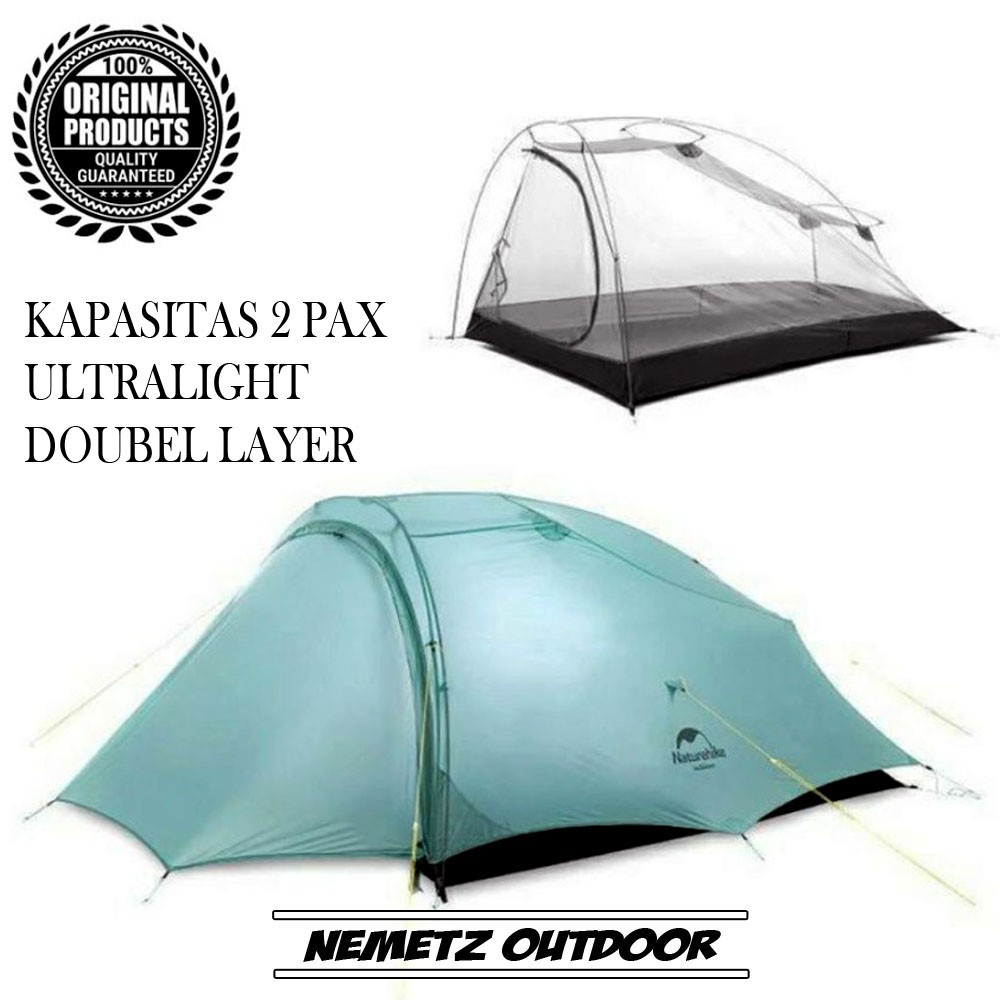 Tenda Dome Naturehike Kapasitas 2 Ultralight NH20ZP091 - Tenda Camping 2P