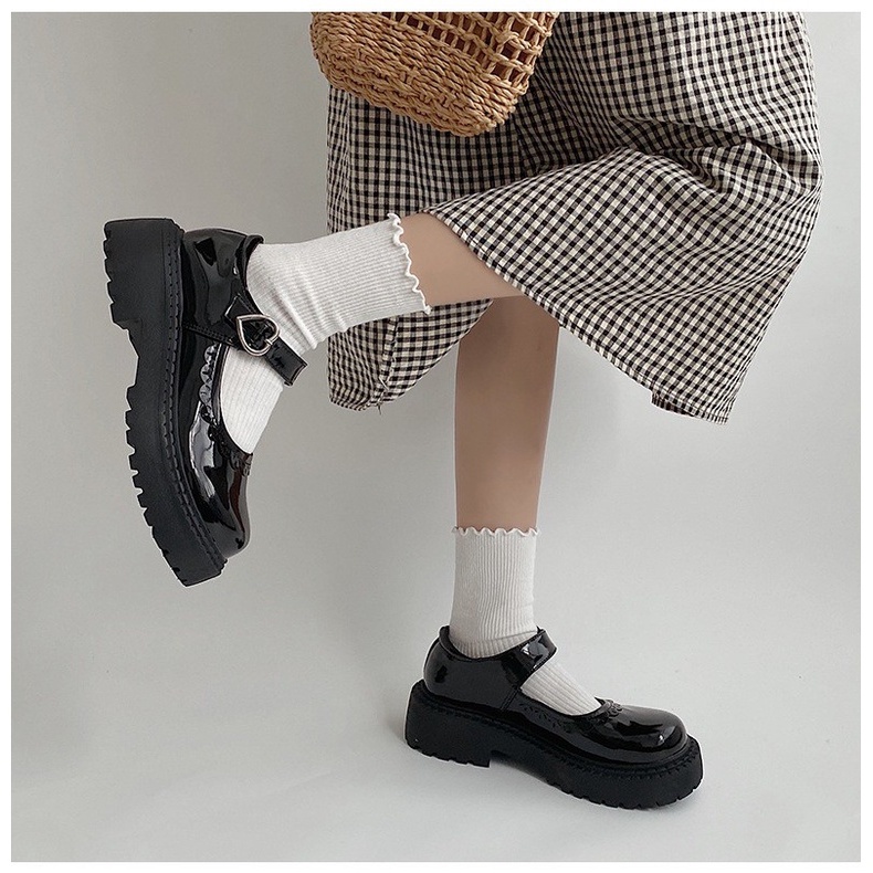 AVANCEID 1930 Heels Sepatu Sneakers Wanita Kerja Docmart Hitam Import