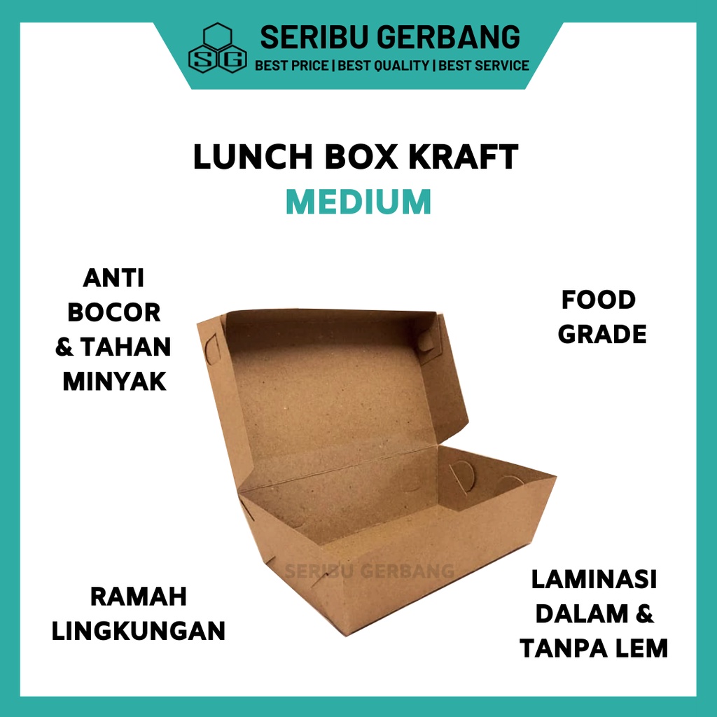 

PAPER LUNCH BOX KRAFT COKLAT MEDIUM KEMASAN MAKANAN PACKAGING DUS ECO FRIENDLY