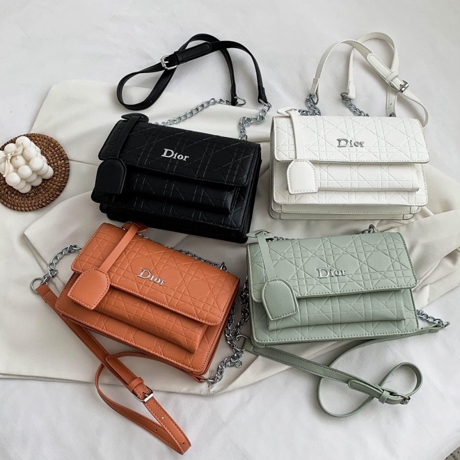 BJ15382 - BLACK/ORANGE/GREEN/WHITE - TAS SLEMPANG KULIT TAS WANITA FASHION IMPORT MODIS ELEGAN TERMURAH TERLARIS TERBARU BAGSTORE JAKARTA TAS BATAM JTF5043 ELJ5382 LT1281 BQ3241 CR7783