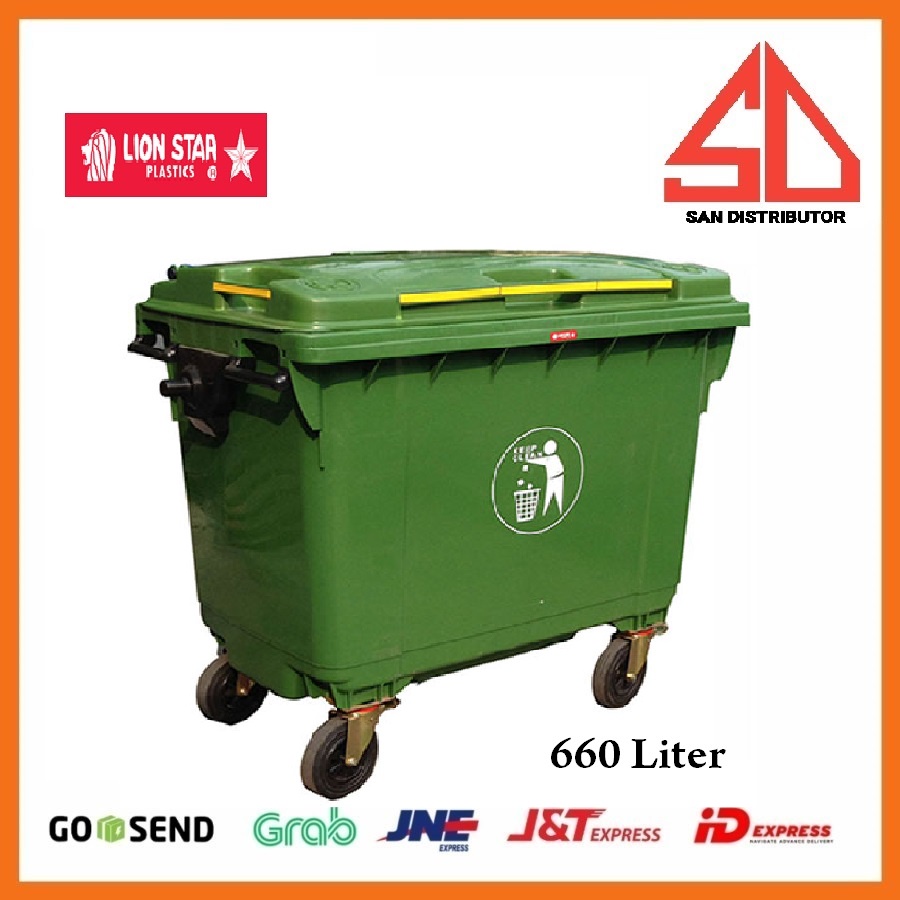 Tempat Sampah tong sampah Kotak Sampah ASTANA DUST BIN 660 Liter WITH WHEELS C-70 Lion Star