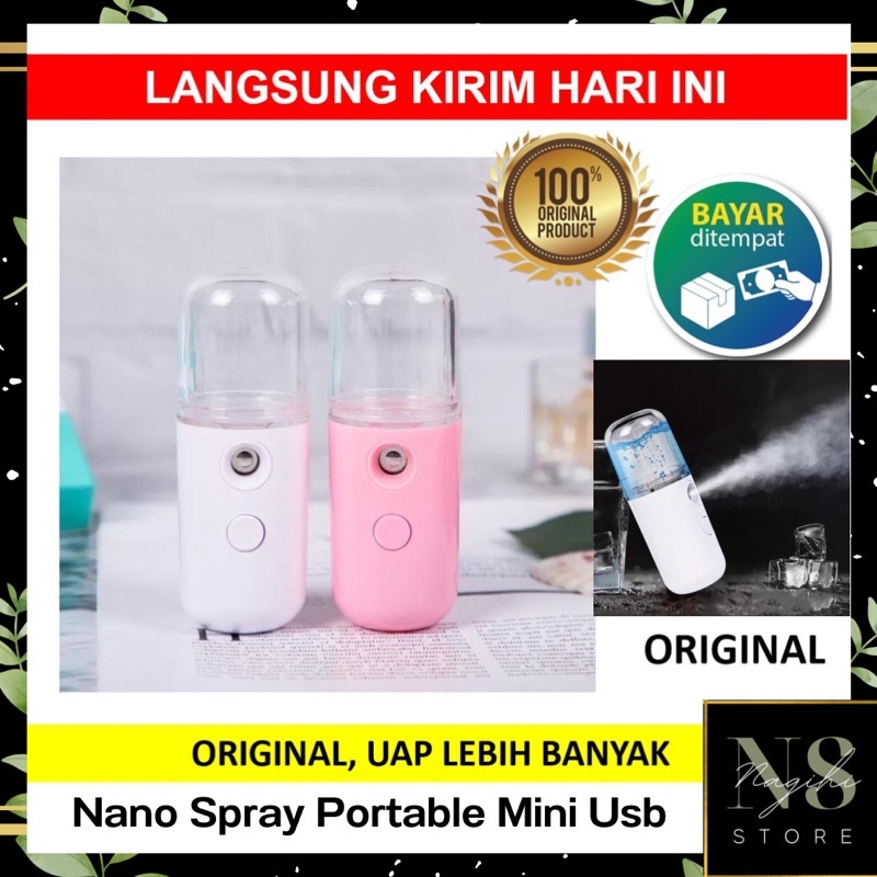 ✨NAGIHI✨ Nano Spray Mini Mist Sprayer Portable Pelembab Perawatan Wajah Facial Humidifier USB 30ml