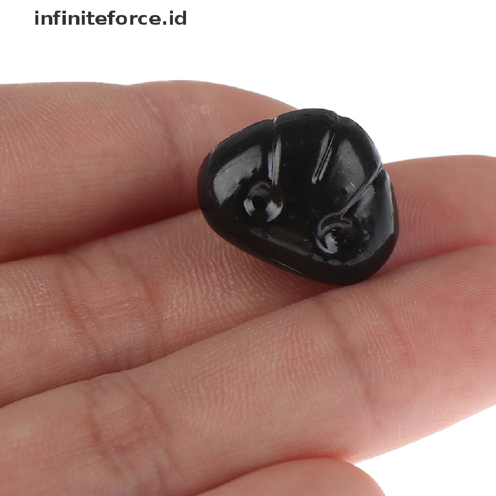 (Infiniteforce.Id) 10pcs Hidung Boneka Beruang Bahan Plastik Warna Hitam Diy