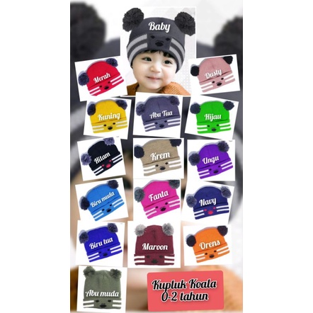 KUPLUK KOALA POMPOM / KUPLUK NAMA CUSTOM / KUPLUK NAMA ANAK / KUPLUK NAMA BAYI / KADO BAYI