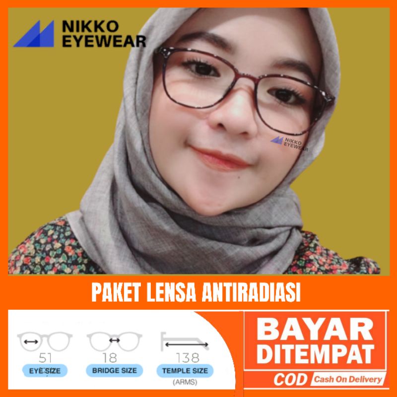 Frame Kacamata CAT EYE 9001 Gratis Lensa Minus