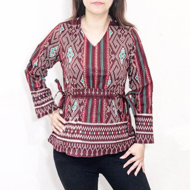 BKU-05 Blouse batik lengan panjang utk wanita muslimah