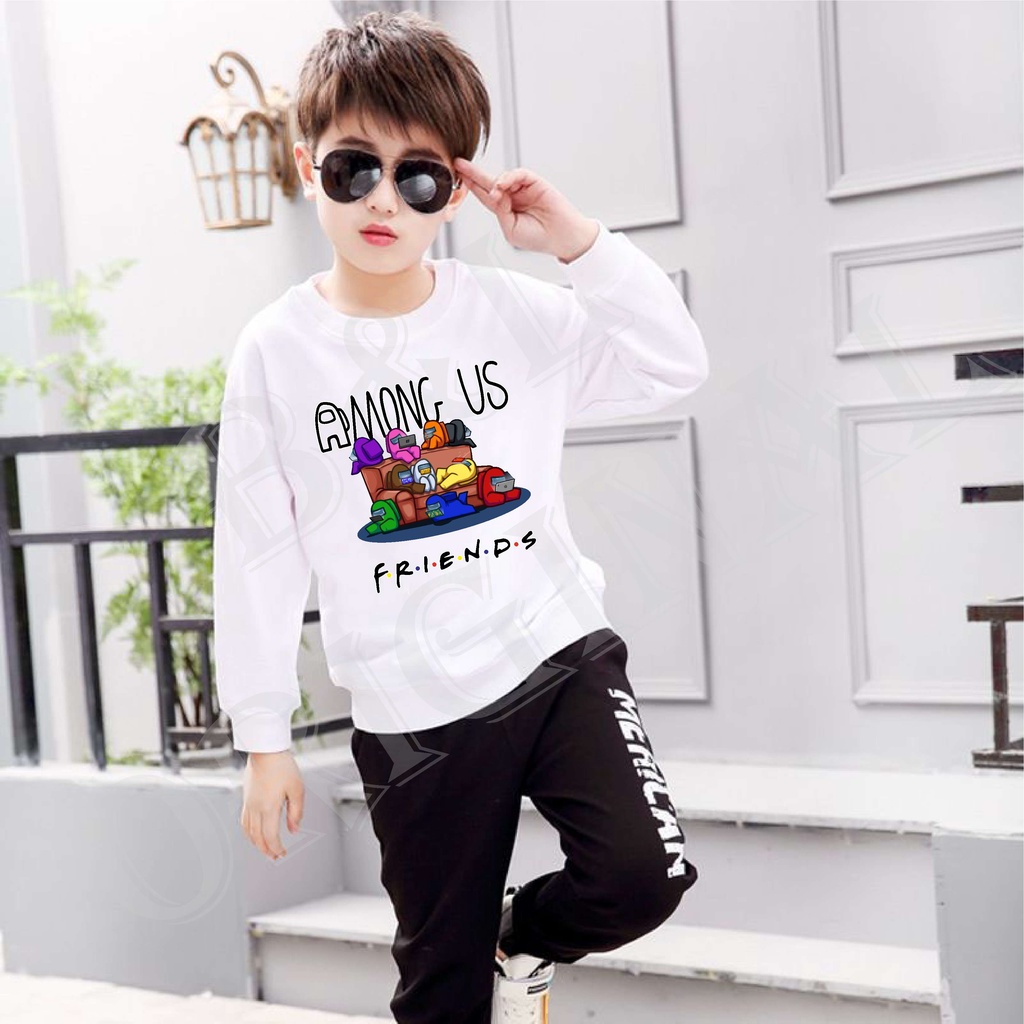 BS//COD//BAJU KAOS ANAK ANAK A US FRIENDS/TANGAN PANJANG GOOD QUALITY