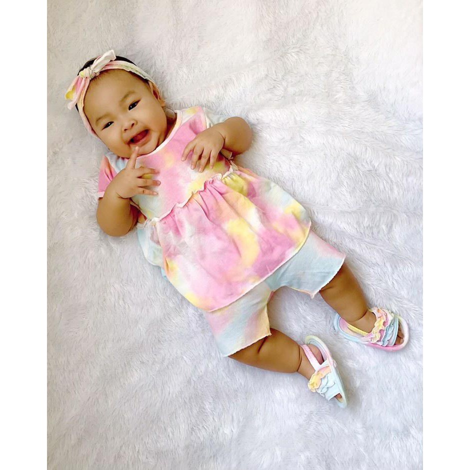 PROMO CUCI GUDANG!!! PROMO 7.7 plazababyku  MX MEDDIE SET setelan bayi motif bunga yang lucu free headband + sandal