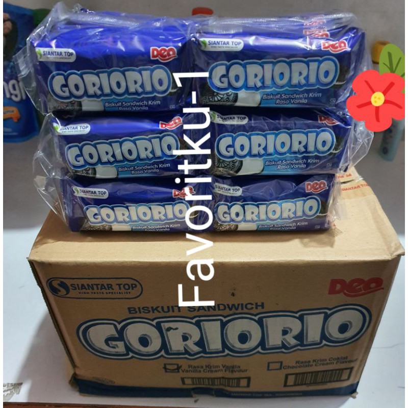 

GORIORIO By Siantar Top. Biskuit Sandwich Krim Rasa Vanila.1 Pak Isi 20 Bungkus.