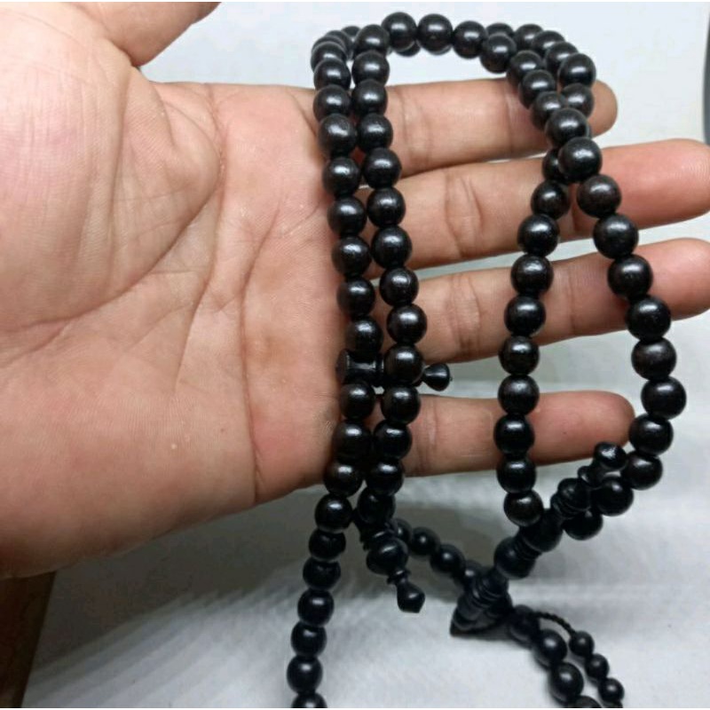 Tasbih kelor hitam 8mm 99 butir tenggelam dalam air tasbeh kayu kelor hitam asli