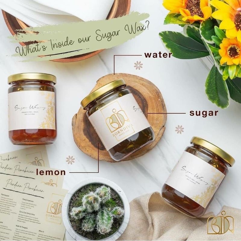 (330gr) BORNDIVA SUGAR WAX | COLD WAX | SUGAR WAXING | PENCABUT BULU | FREE STRIPWAX & SPATULA