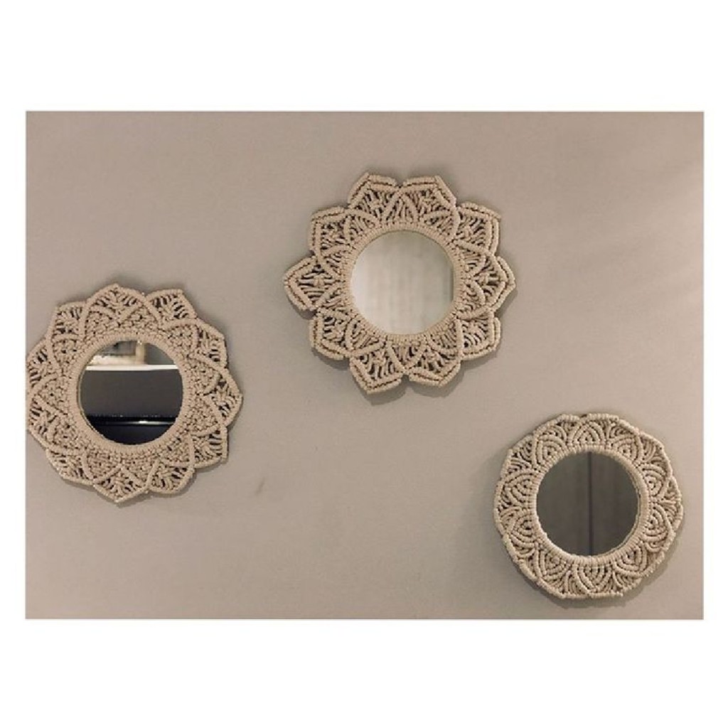 Macrame wall mirror