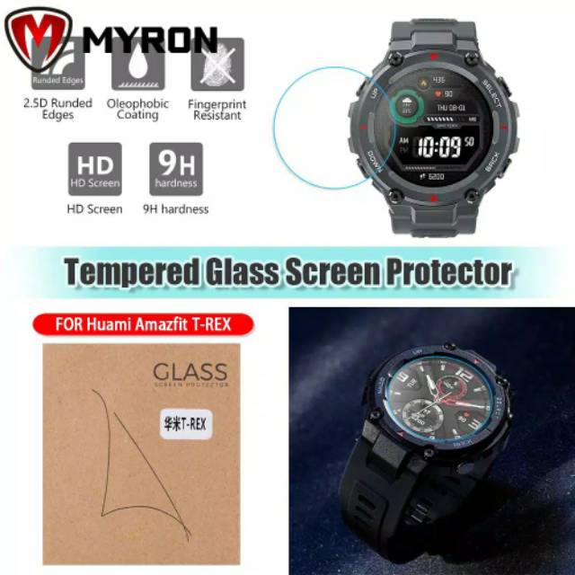 ANTI GORES T REX TREX Tempered Glass Pelindung Layar Anti Explosion untuk Huami Amazfit T-Rex