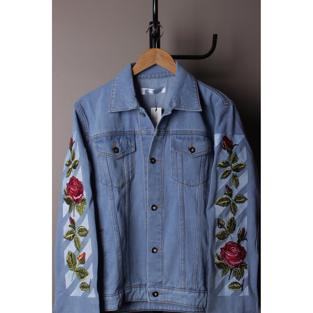 jaket jeans off white rose