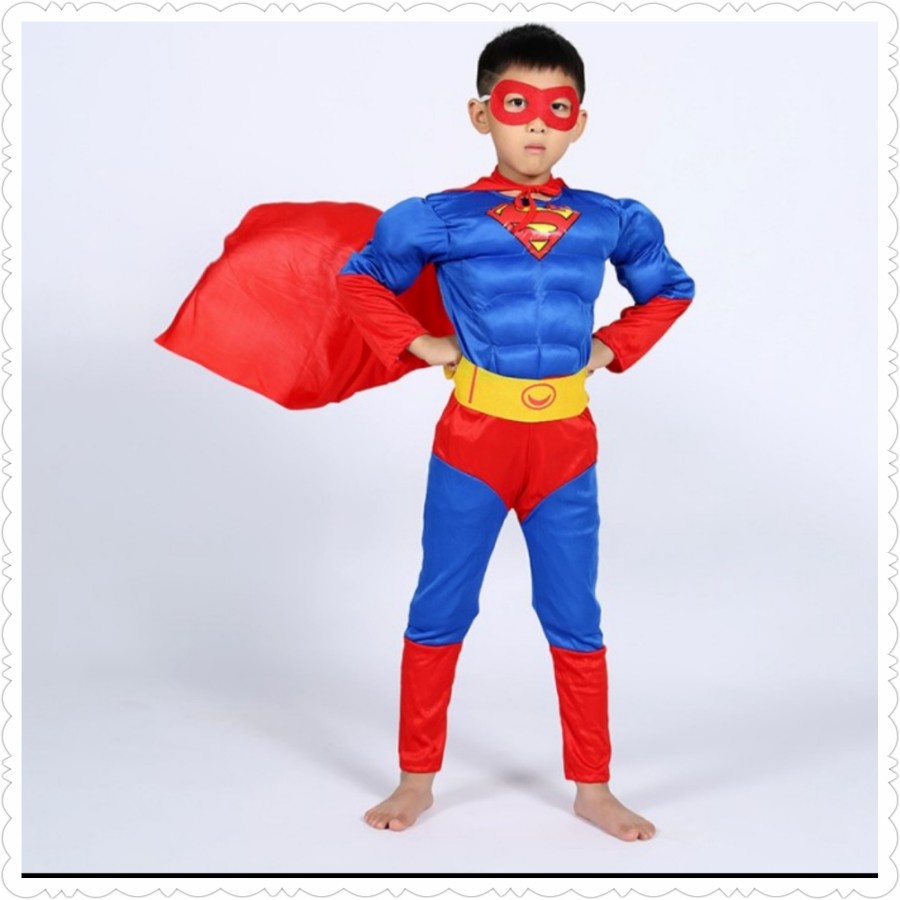 Kostum Superhero Superman Anak dan Dewasa Sp Karakter New