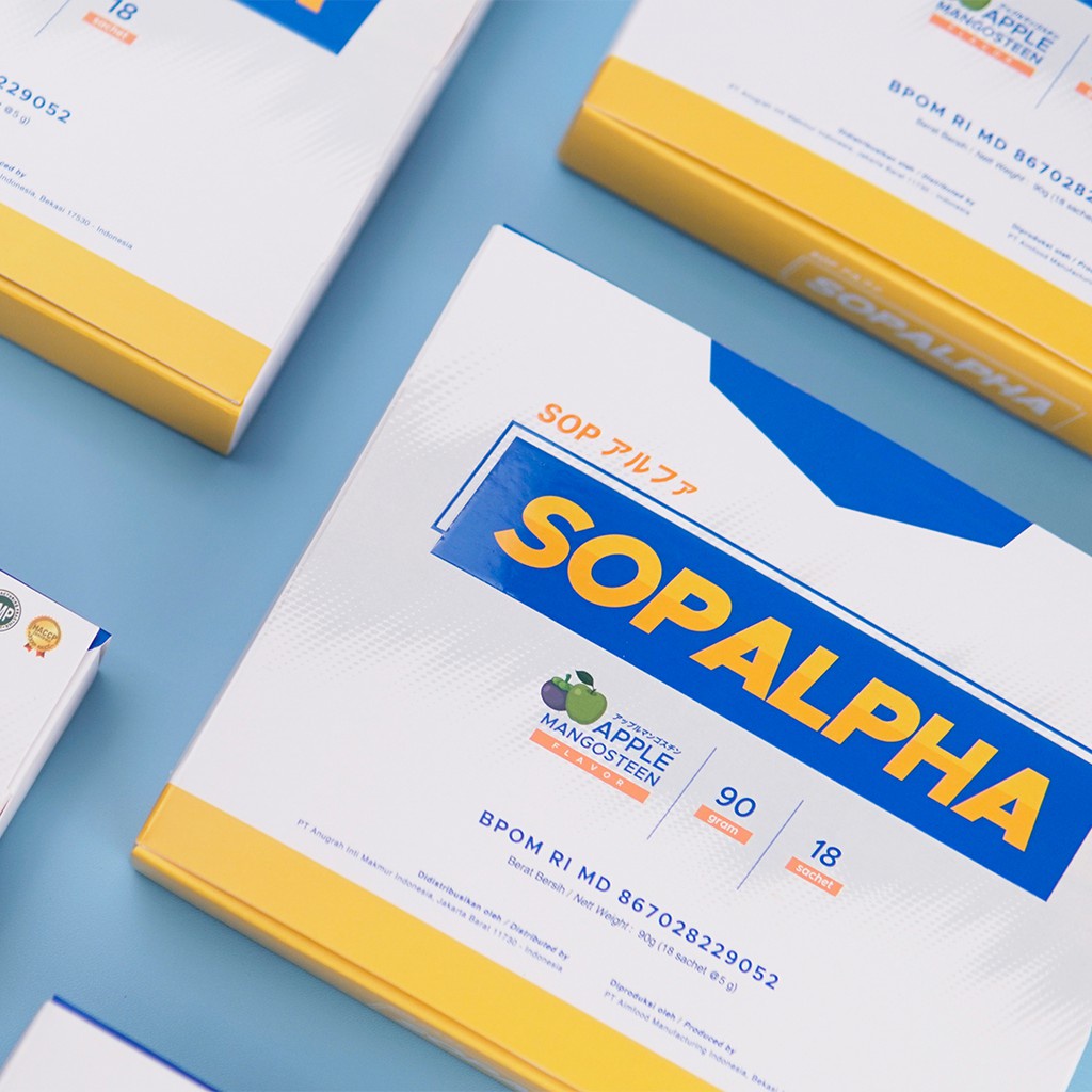 SOPALPHA Vitamin C Suplemen Kesehatan Minuman Salmon Spirulina Manggis - 10 Box