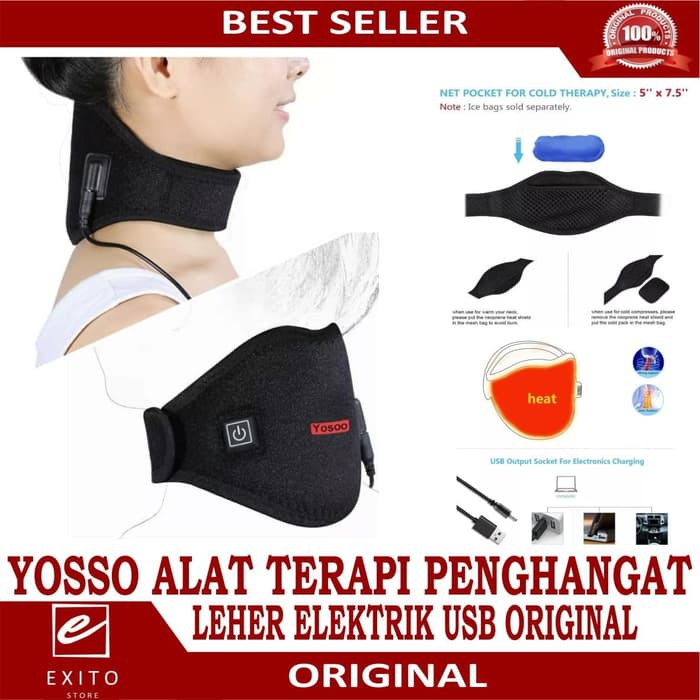 Yosso alat terapi penghangat leher elektrik usb original