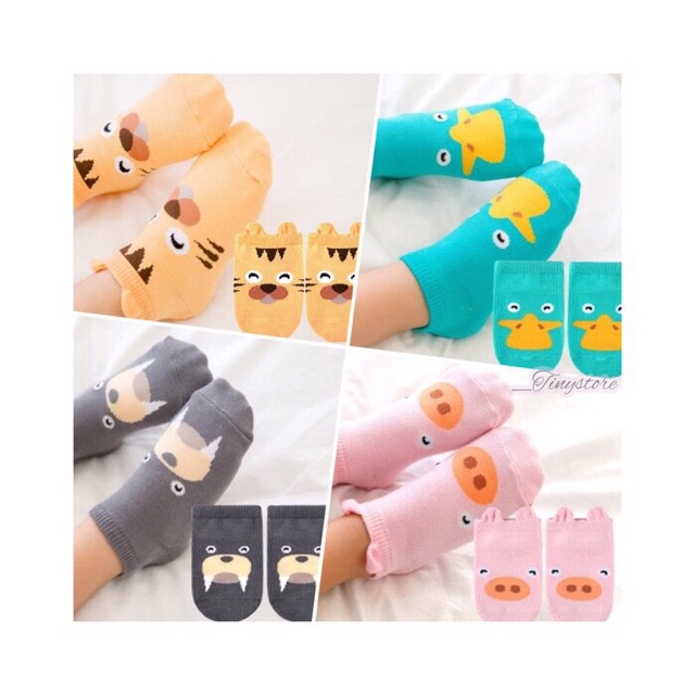 *FRAULEINCO* Kaos kaki anak gambar animal 3D anti slip