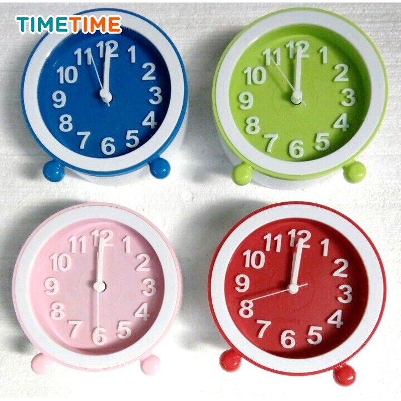 Jam Meja Beker Weker MODERN DESIGN Warna Warni Free Baterai