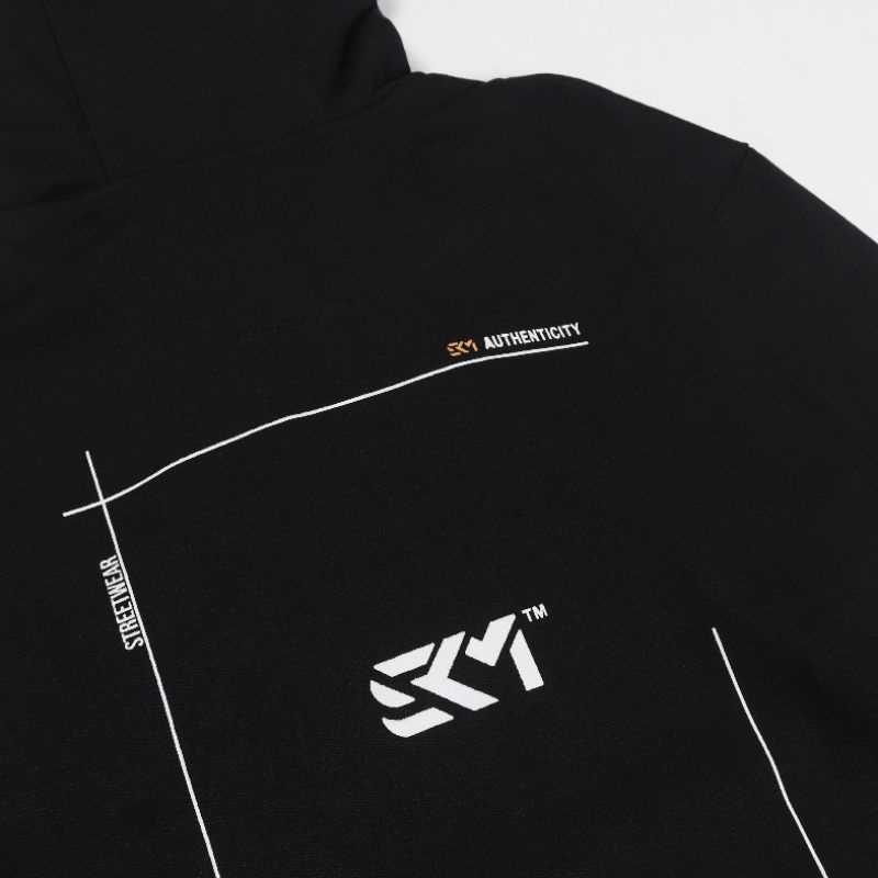 Jaket Hoodie SKM Pria | Shikat Miring Hoodie Outline Black