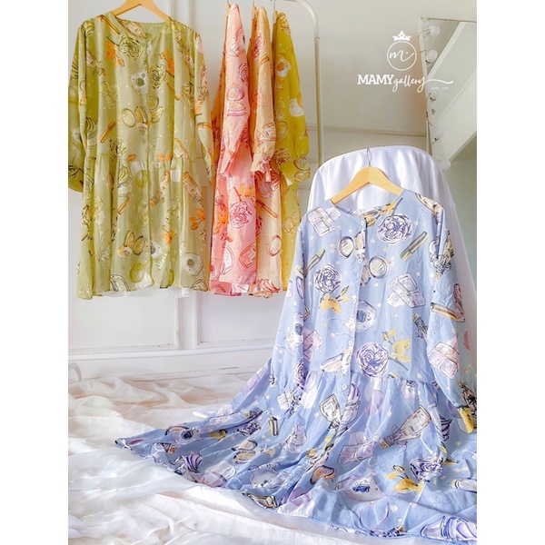 Original by MAMY Gallery Baju Atasan Wanita Tunik Lucu Bahan Ceruti Baby Doll Armani Print Terlaris 
