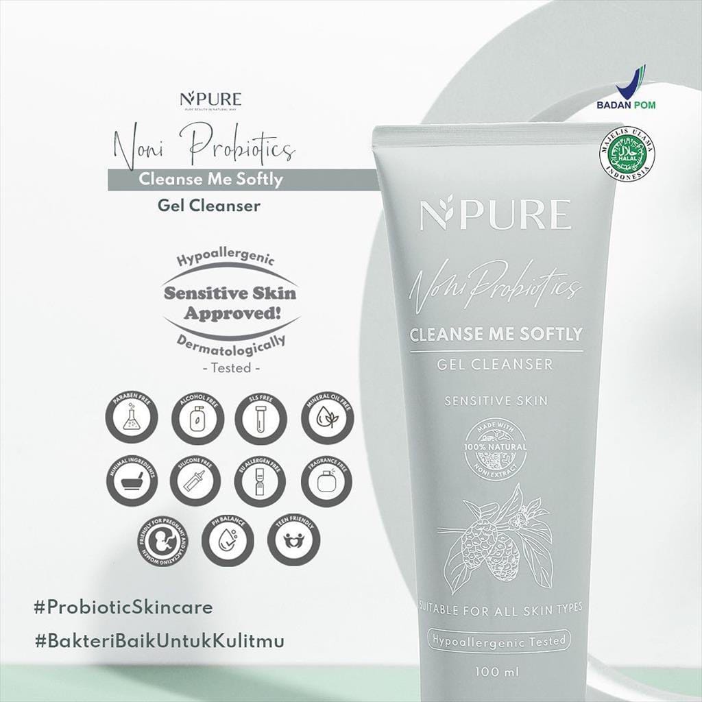 NPURE NONI PROBIOTIC GEL CLEANSER 50ML FACE WASH SABUN WAJAH