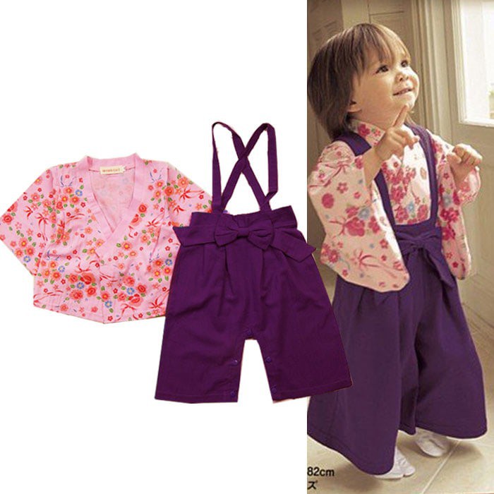 PROMO SE1718 - Kimono Yukata Jepang Anak Cewek Perempuan Lucu Pink Flowers PALING MURAH