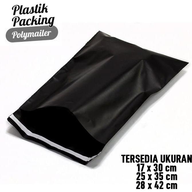 

monggo] Plastik Packing Polymailer Warna Hitam Bungkus Paket Olshop Online