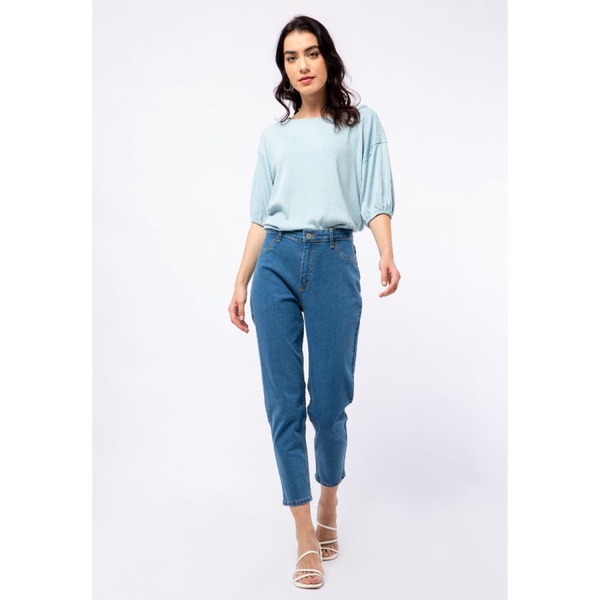 CELANA PLAIN BOYFRIEND ICE BLUE / CELANA WANITA BOYFRIEND