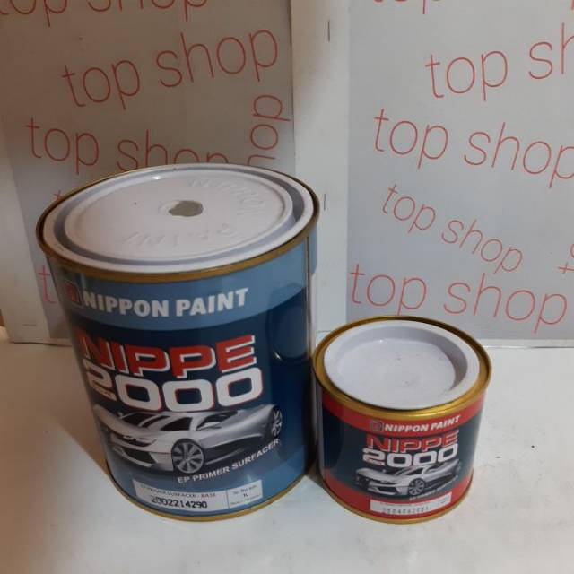 CAT DUCO EPOXI PRIMER SURFACER NIPPE 2000 +HARDENER WARNA ABU2 &amp; PUTIH ISI 1KG -NIPPON PAINT