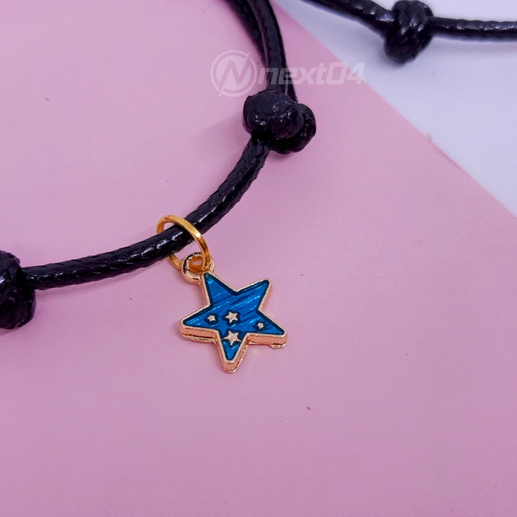 Gelang Couple Magnet Pasangan Bestie Sahabat Pacar Korea Bulan Bintang Hitam Murah-1