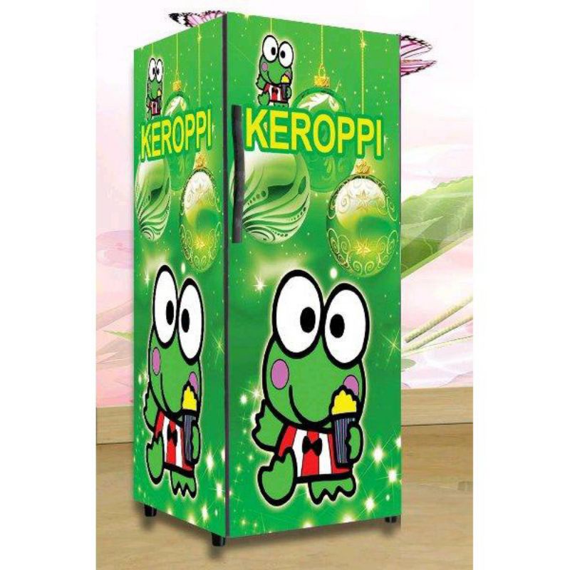 sticker kulkas 1 pintu dan 2 pintu motif keroppi full body