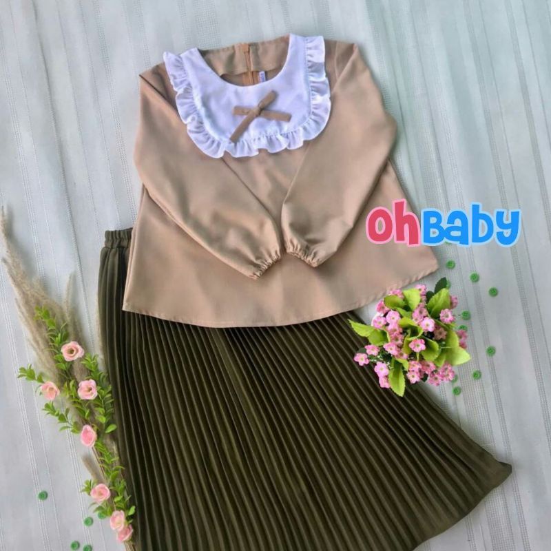 Setelan Atasan + Rok Plisket || Ohbaby