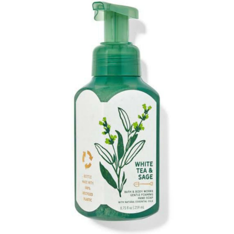 BATH AND BODY WORKS BBW WHITE TEA &amp; SAGE SERIES MIST LOTION SHOWER GEL BODY CREAM HAND CREAM SHOWER GEL BODY CREAM LOTION MIST WASH WALLFLOWER ROOMSPRAY SCENTPORTABLE GENTLE GEL DEEP CLEANSING GENTLE FOAMING CREAMY LUXE