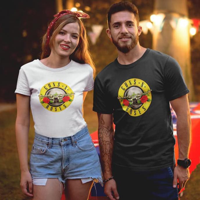 Kaos Baju Band Merchandise Import - Guns N Roses 01 (Gnr) - Putih, M .Aruansy.Olshop