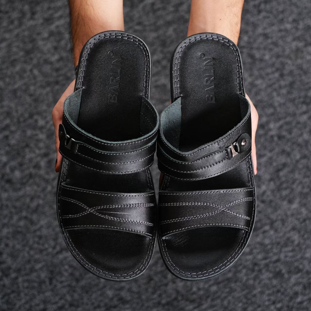 SANDAL SLIDE PRIA DEWASA SANTAI PRIA MINING BARLIN SLOP KULIT ASLI ORIGINAL CASUAL 100% PRIA KERJA KANTOR NYAMAN || SANDAL SLOP PRIA INDIAN TERBARU LEBARAN 2022