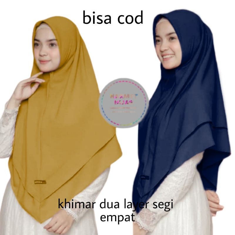 Khimar Hijab Jilbab Kerudung Syari Tanpa Pet Dua Layer Diamond Crepe Non Pet