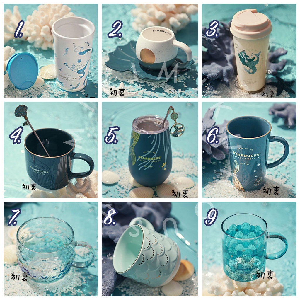 2022 STARBUCKS SIREN MERMAID SPRING MOZAIC CUP GLASS TUMBLER CHINA FISH TAIL CINA GODDESS