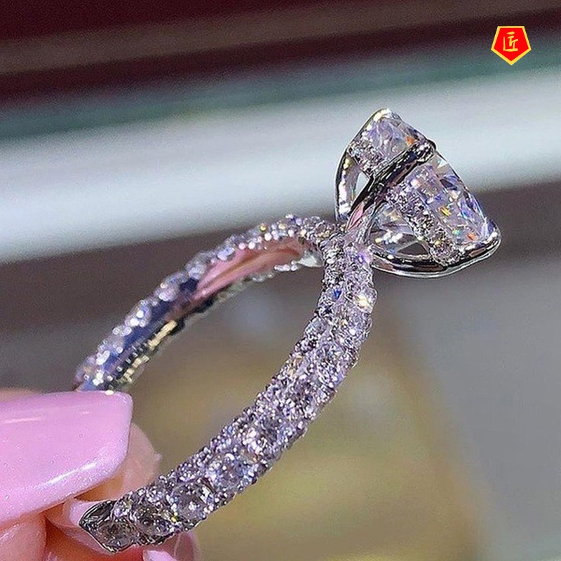 [Ready Stock]Rhinestone Oval Ring Style Simple and Versatile